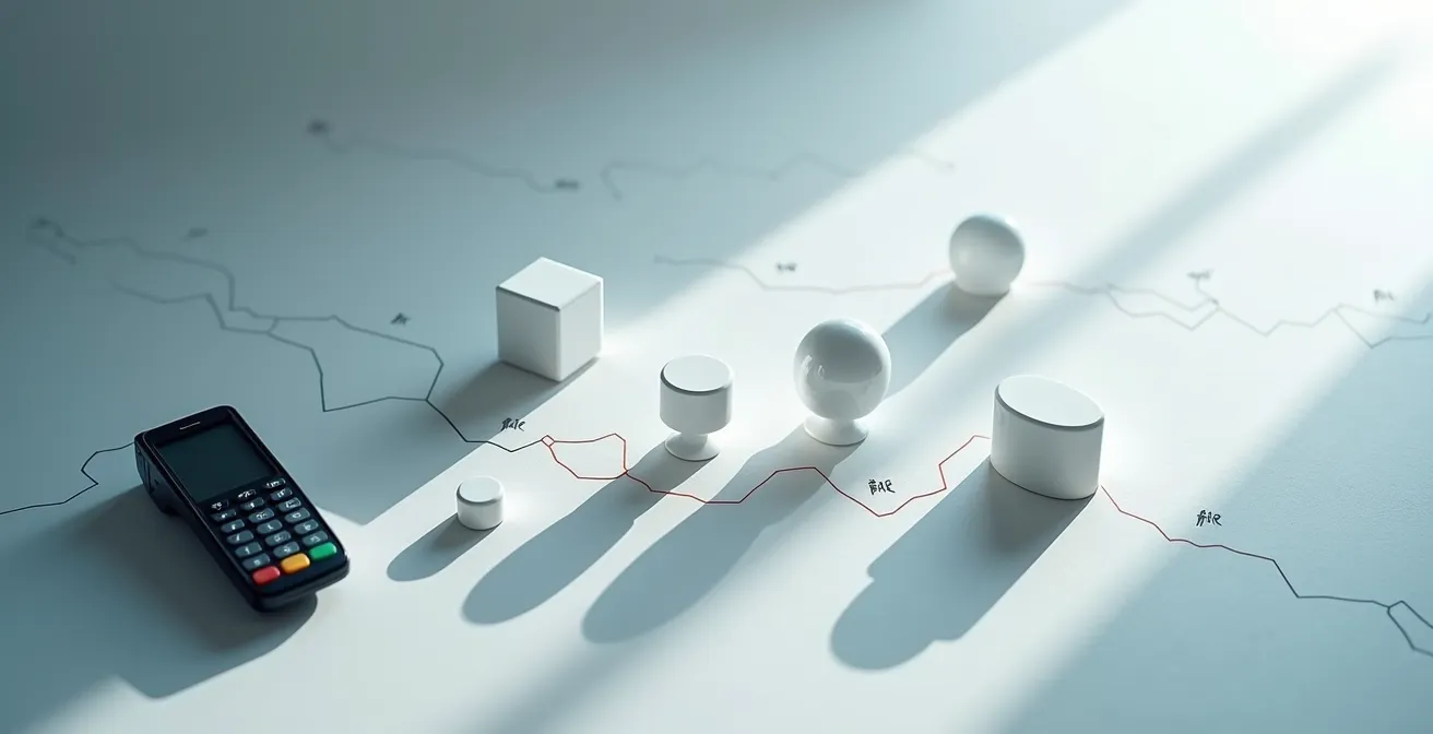 Visualisierung des automatisierten Datenflusses zwischen Shop, Bank und Buchhaltungssystem