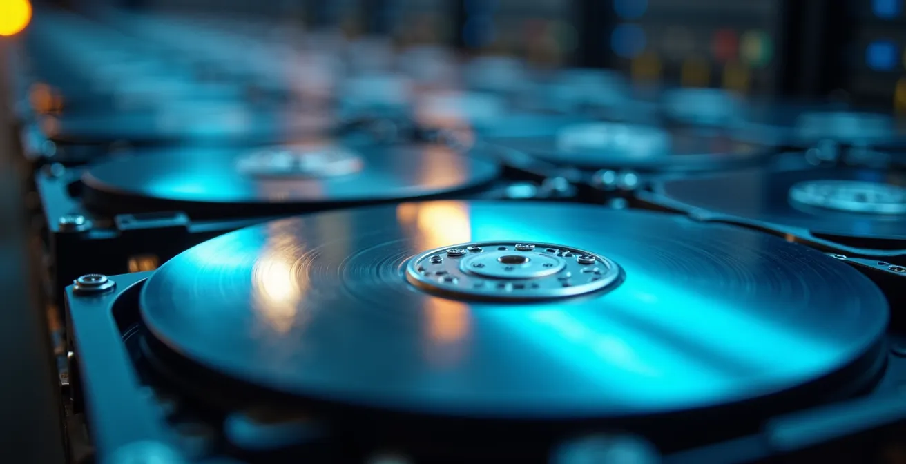 Visualisierung einer mehrstufigen Backup- und Disaster-Recovery-Architektur in der Cloud.