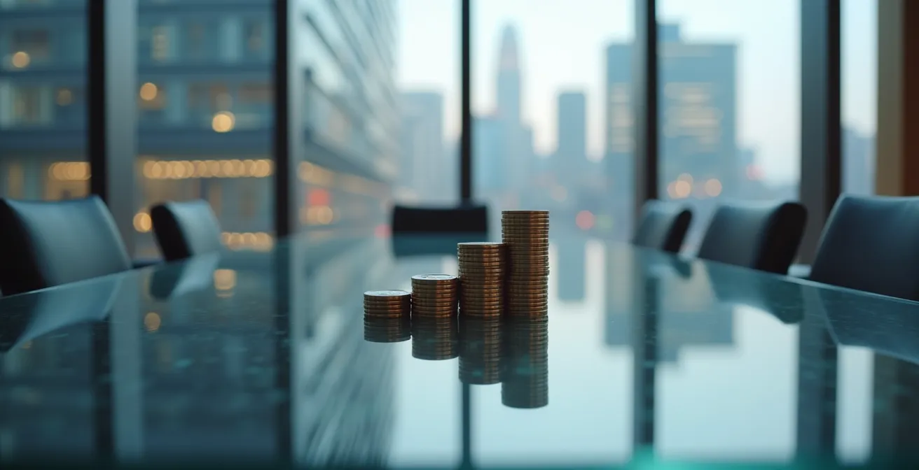 Konzeptuelle Darstellung der Erlösverteilung bei einem Startup-Exit, die die Wasserfall-Struktur der Auszahlungen symbolisiert.