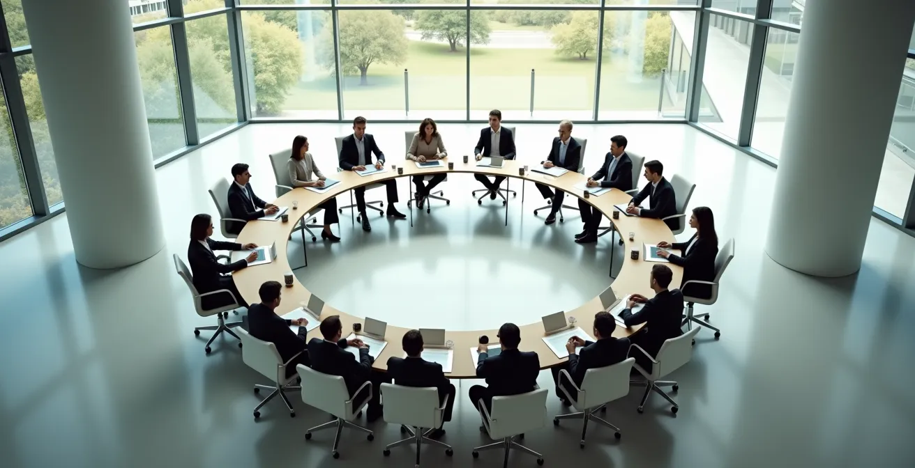 Offene Mitarbeiterversammlung während einer Unternehmenskrise