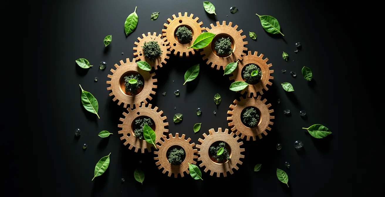 Kreislaufwirtschaft Visualisierung mit vernetzten nachhaltigen Geschäftsprozessen