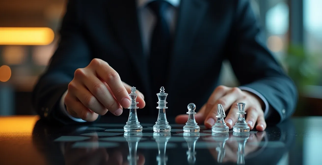 Notfall-Liquiditätsplan mit priorisierten Sofortmassnahmen, die strategisch auf einer Oberfläche angeordnet sind