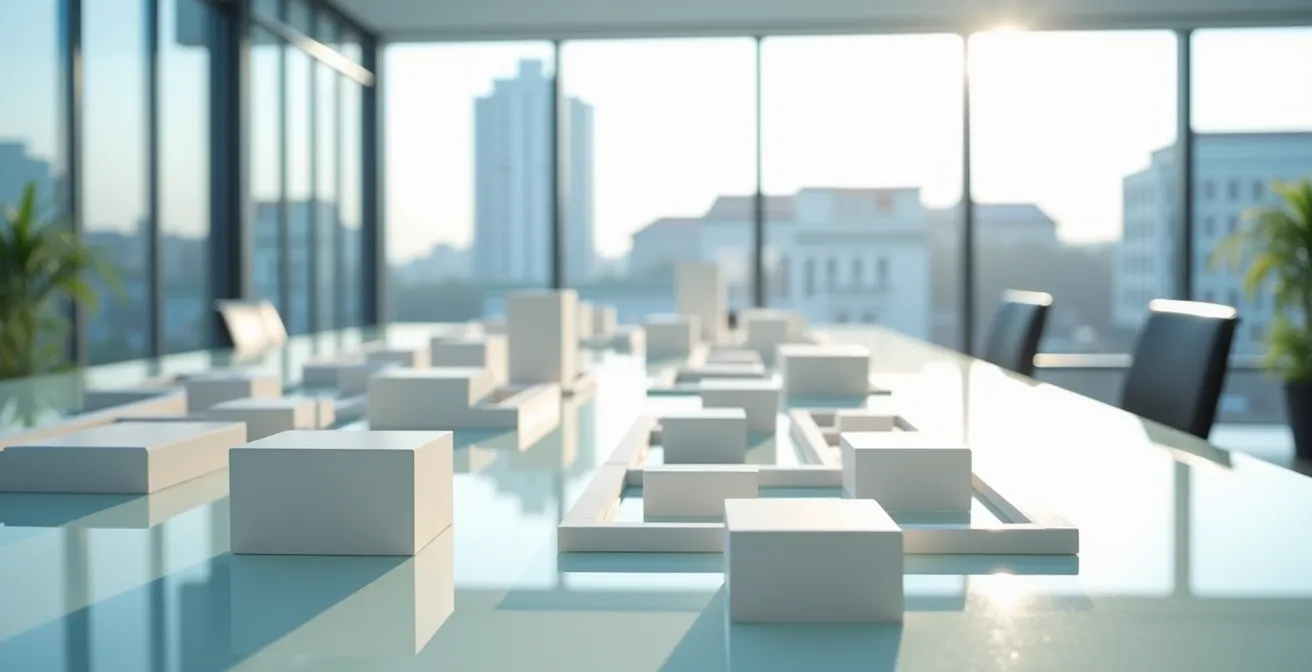 Visualisierung eines strukturierten One-Pager-Konzepts für Investoren