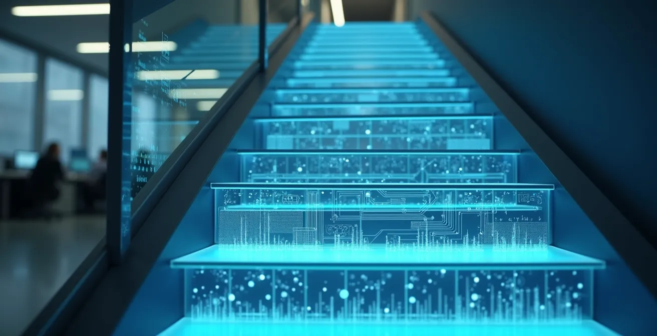 Visualisierung eines progressiven Profiling-Prozesses auf einer B2B-Landingpage mit schrittweiser Datenerfassung