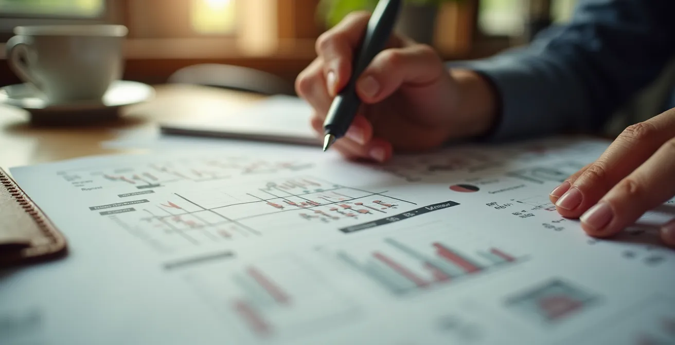 Unternehmer in konzentrierter Arbeitsumgebung mit Weitblick