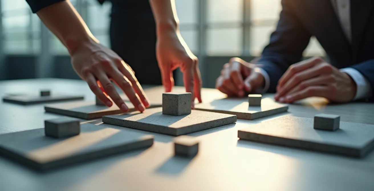 Professionelle Pitch-Situation mit Gründern und Investoren im modernen Konferenzraum